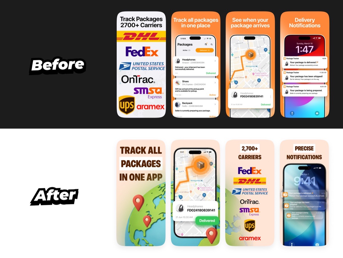App Store screenshots designed by Teodora Dobre (@designerants)