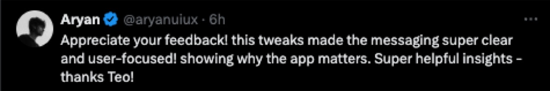 Message from Aryan about Teodora Dobre