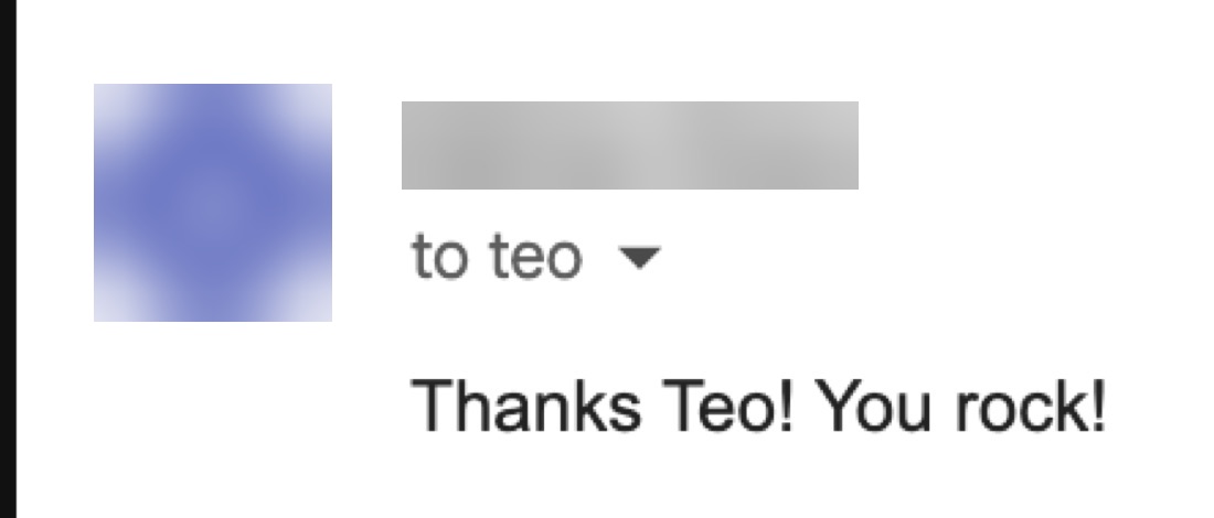 Private message to Teodora Dobre (sender hidden)