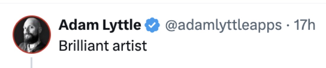 Message from Adam Lyttle about Teodora Dobre